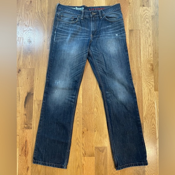 Urban Pipeline Dark Wash Slim Straight Leg Men’s Classic Blue Jeans 34x34 - Picture 1 of 7